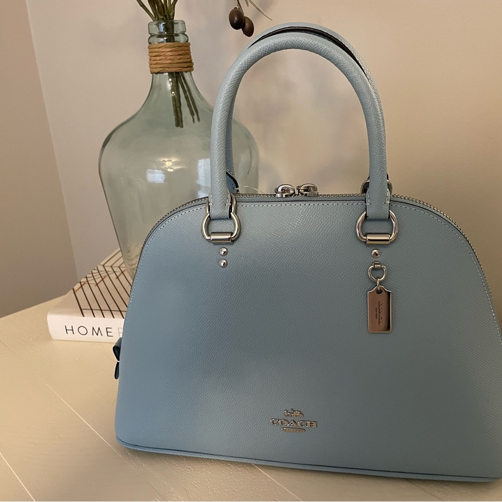 Coach purse NWT Leather Katy Satchel in Waterfall (light blue)